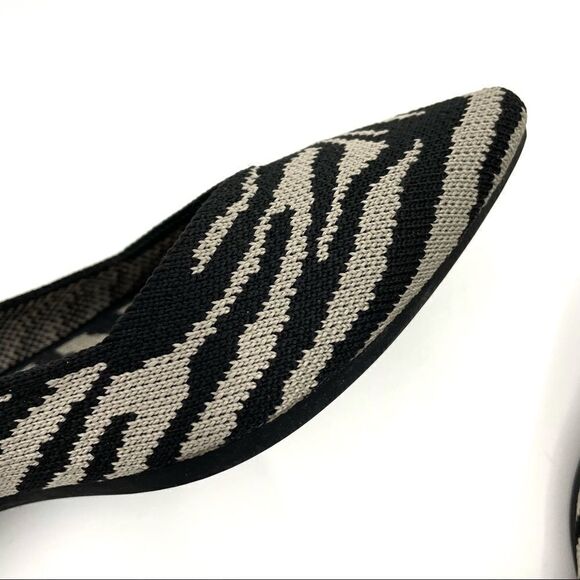 Rothy's The Point Black Zebra Flats Size 5 - Picture 11 of 15